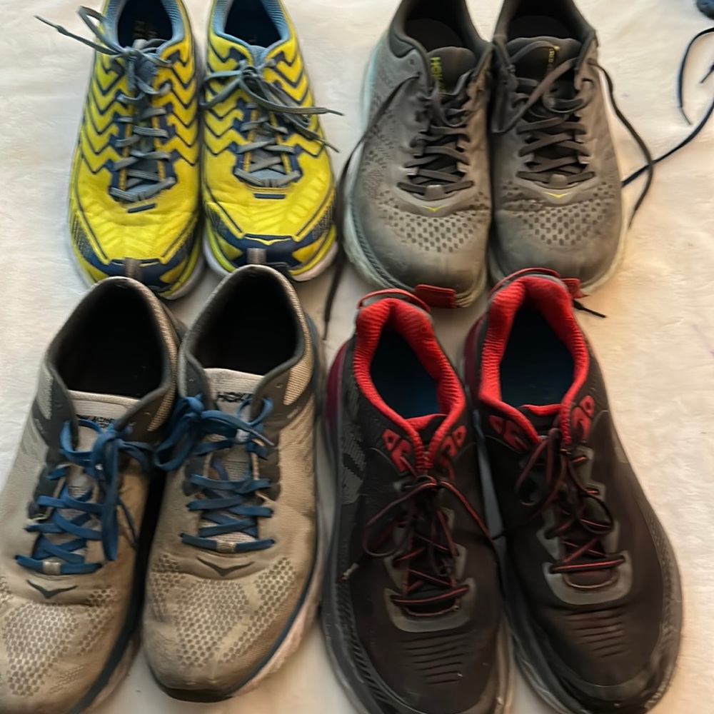 4 pairs size 13 men’s Hoka running shoes